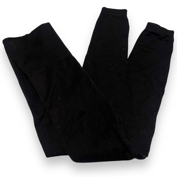 SPANX Womens Seamless Ribbed Leggings Ankle Skinny High Waist Nylon Black Med - Picture 1 of 6